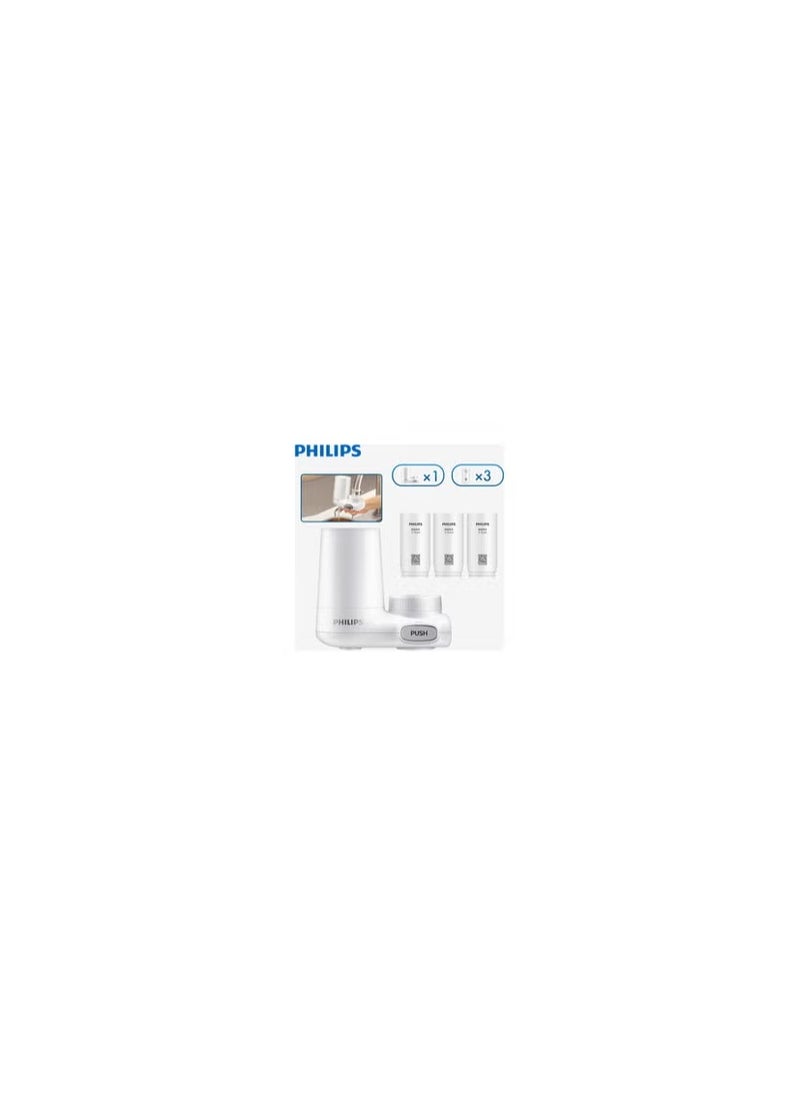 فيليبس جهاز تنقية مياه الصنبور Philips CM-300 مع فلتر إزالة الكلور 3 أبيض 25 × 120 × 150 سم  - Image 1