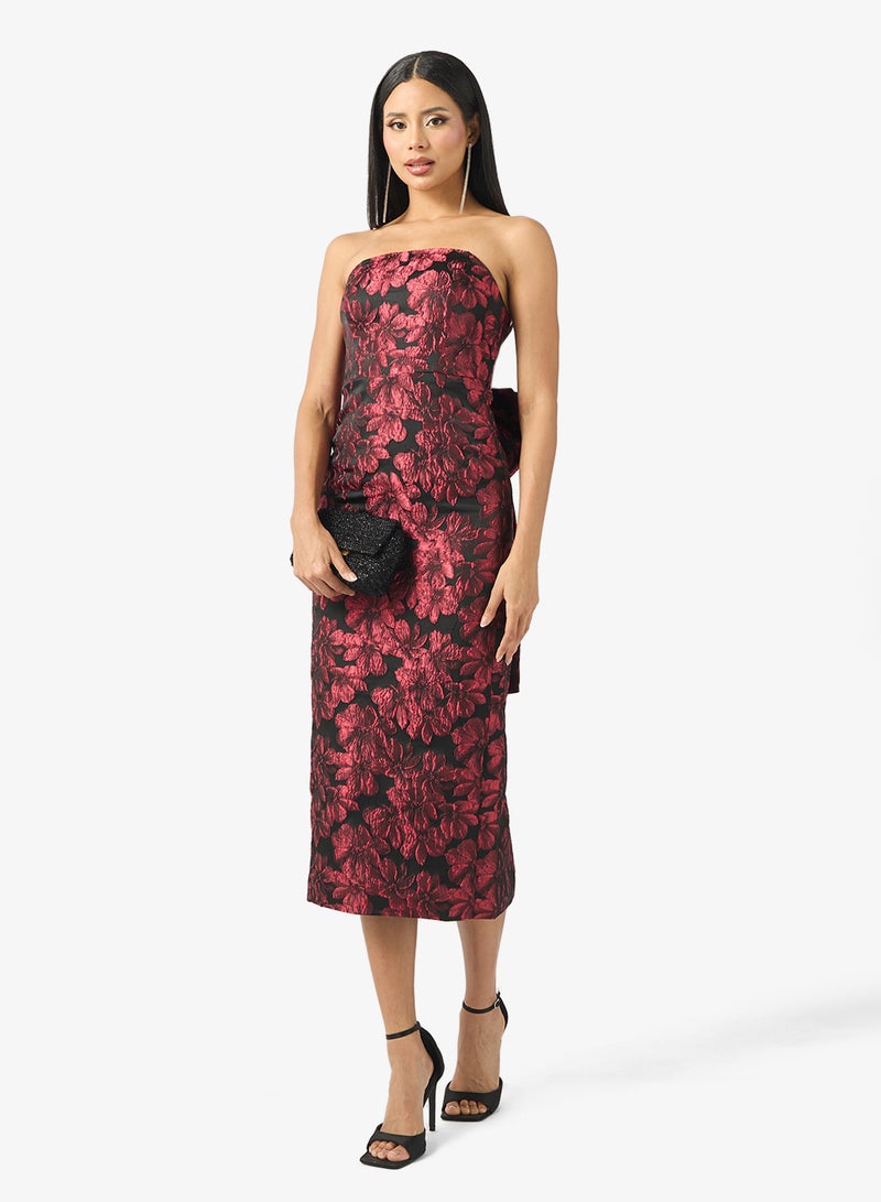 Maya Bow Back Deatil Bandeau Midi Dress - Image 1