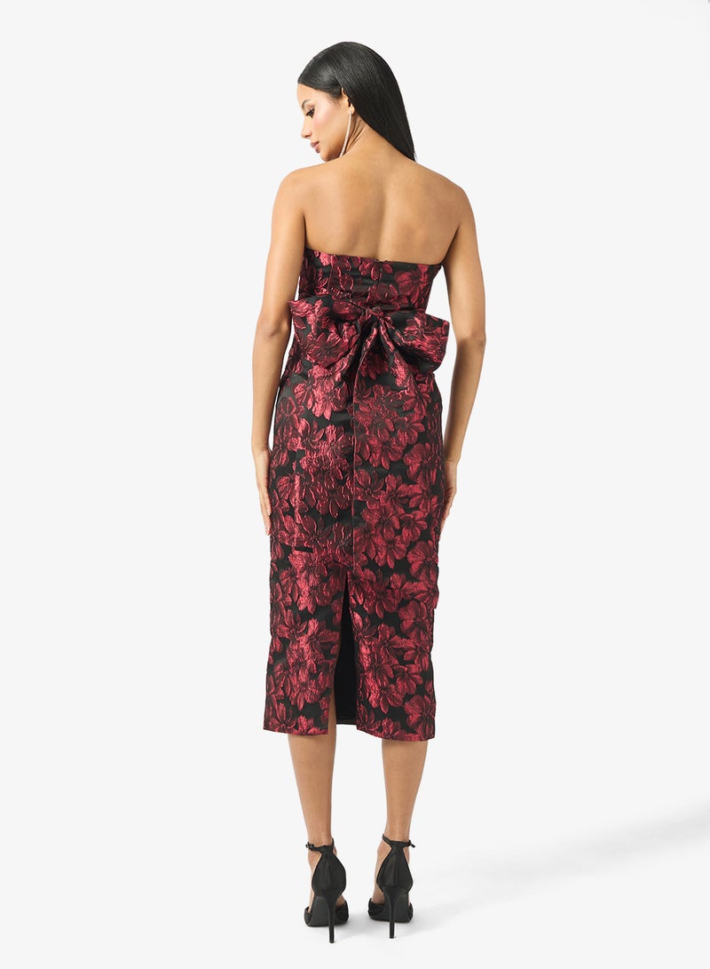 Maya Bow Back Deatil Bandeau Midi Dress - Image 2