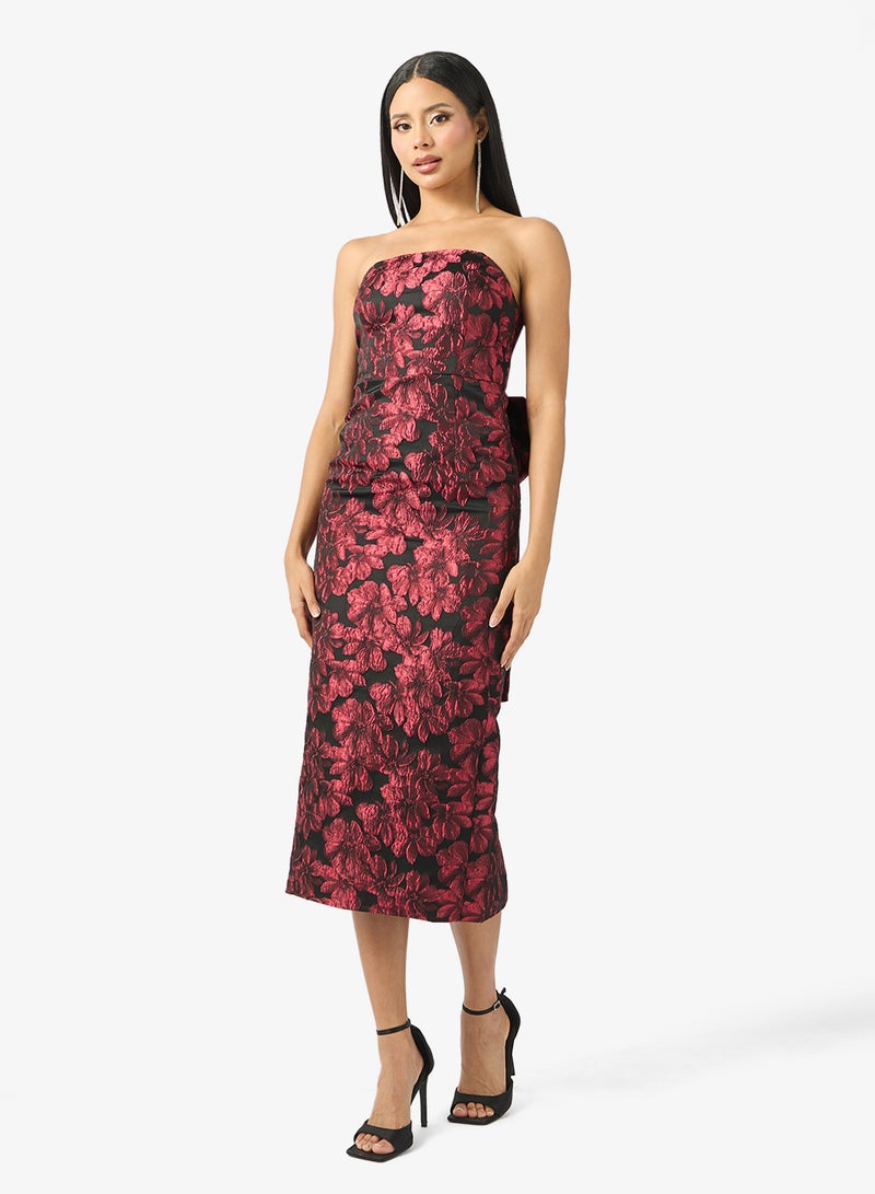 Maya Bow Back Deatil Bandeau Midi Dress - Image 4