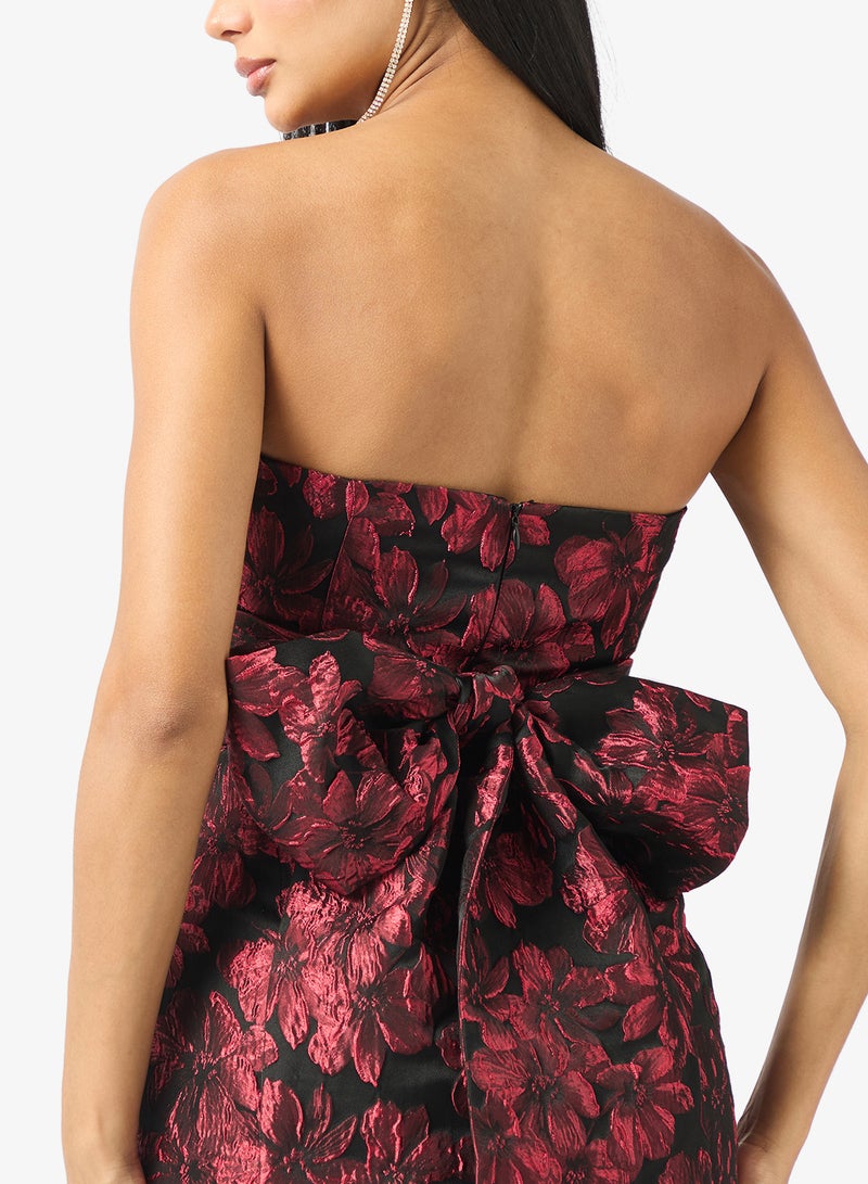 Maya Bow Back Deatil Bandeau Midi Dress - Image 3