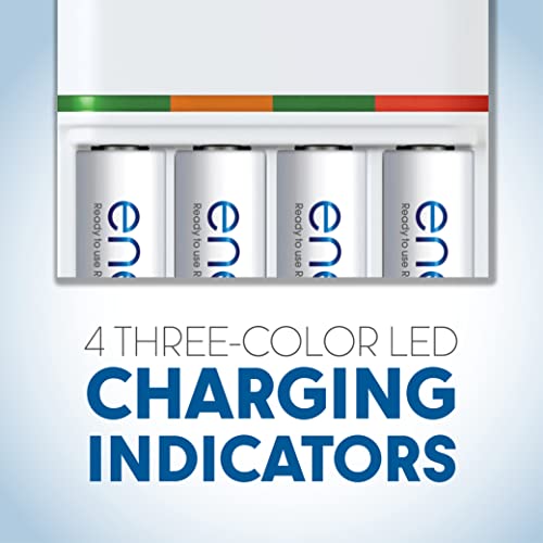 Eneloop Panasonic K-KJ55MCA4BA Advanced Individual Battery 3 Hour Quick Charger with 4 AA Rechargeable Batteries, White - Image 4