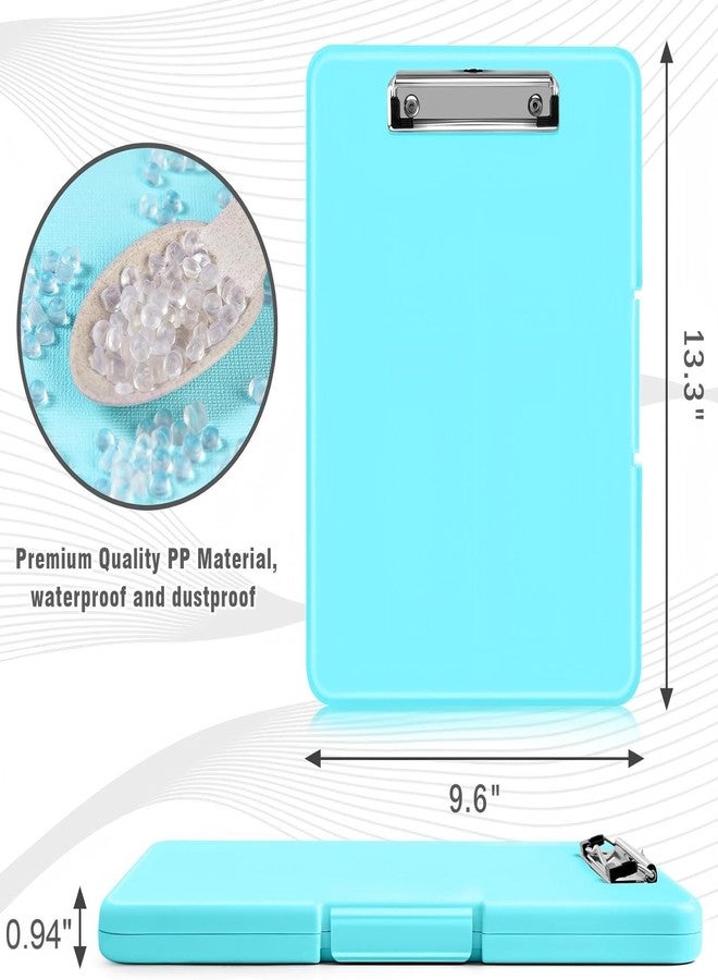 ANZNKU Clipboard with Storage 13.3x9.6 inches, Storage Clipboard Side Opening Plastic Clipboard Heavy Duty, Nursing Clipboard Foldable, Letter Size Smooth Writing for Work, Study(Mint Blue) - Image 2