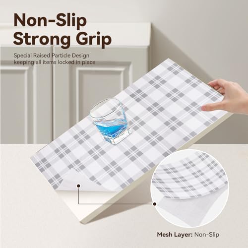 TheBaDaz Drawer Shelf Liner for Kitchen Cabinets, Non Adhesive Slip Resistant Shelf Paper Easy to Clean, Strong Grip Thickened Waterproof Washable Mats for Pantry Shelves Cupboard Dresser(Grey, 12 in x 10 FT) - Image 2