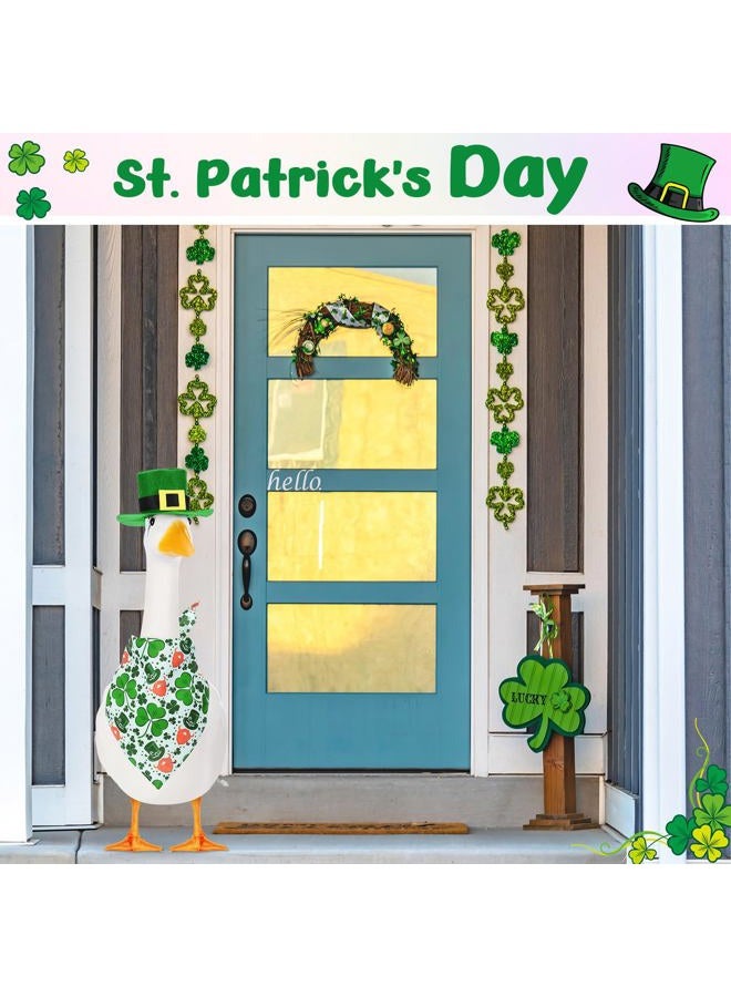 Shyyween 3 Set Valentine's Day Goose Outfit St. Patrick's Easter Bunny Lawn Porch Duck Costume 23" /17'' Holiday Patio Yard(Bib) - Image 5