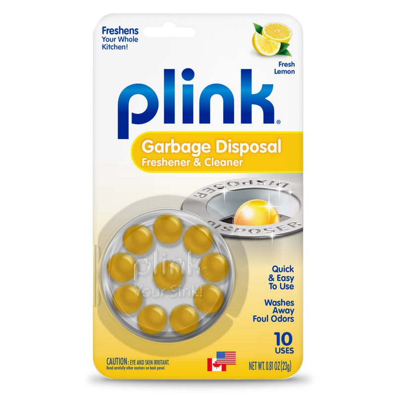 Plink 90 Garbage Disposer Cleaner and Deodorizer, Lemon, 10 Count - Image 1