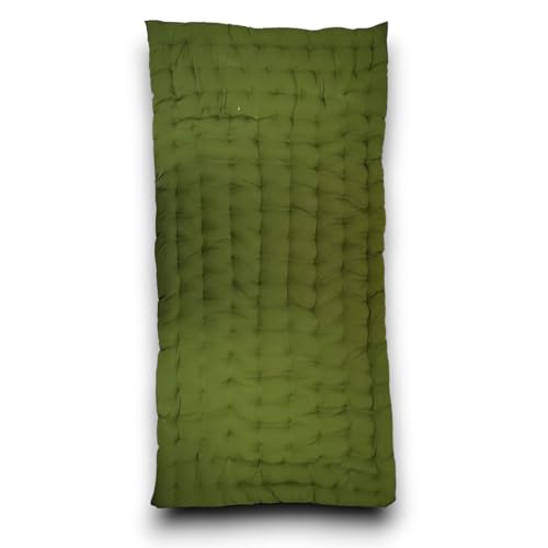 ATOOTFUSION Soft Cotton Quilt Mattress Foldable for Floor Light Weight Filled Single Firm Cotton Quilt Mattress Gadda Dark Green 3 x 6 ft or 72 x 36 Inches 1 Sleeping Capacity - Image 4
