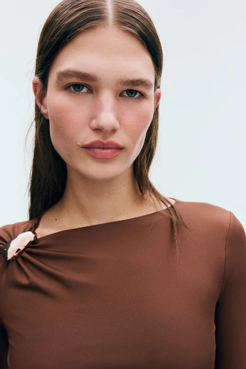 H&M Asymmetric jersey top