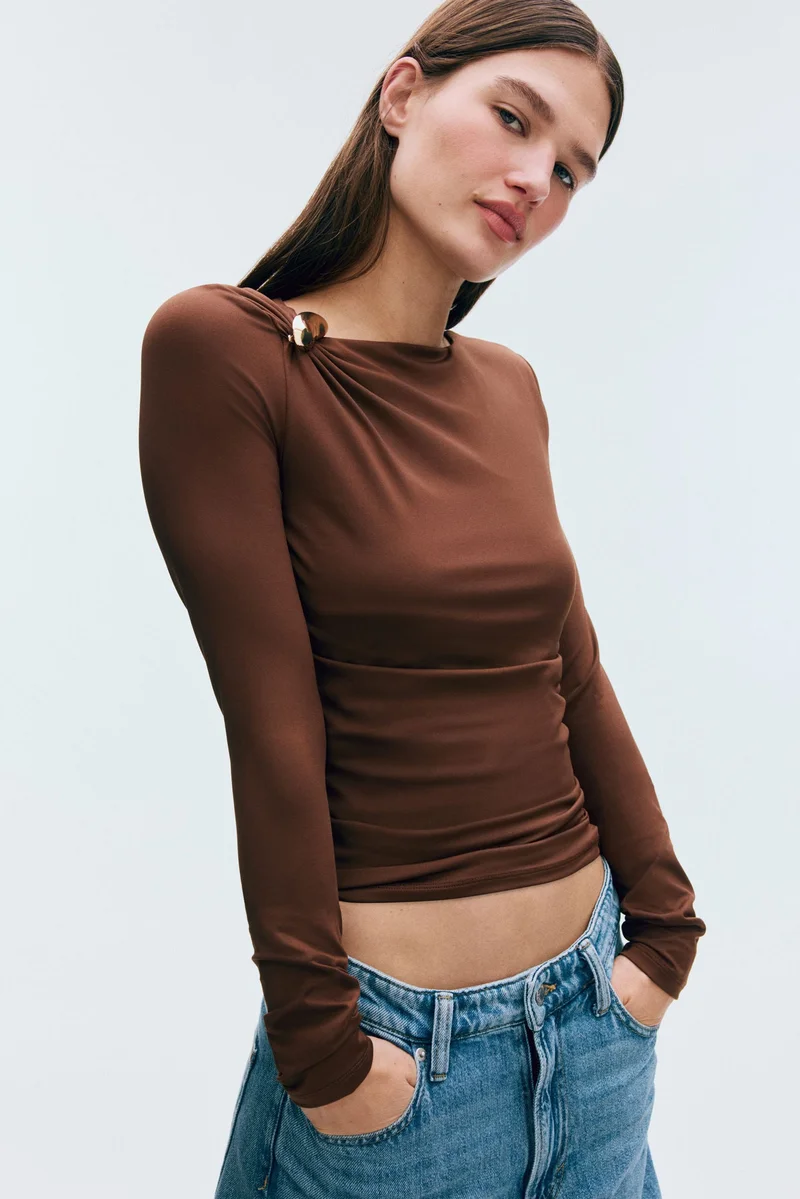 H&M Asymmetric jersey top