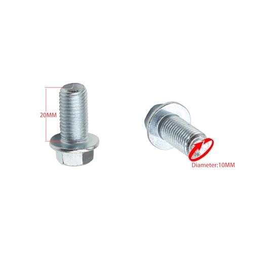 YD-PS001 M10 Bolt Hex Flange Head 20 25 30 35 40 45 50 55 60 65 75 80 100 x 1.25 Pitch, Class 8.8 Zinc (M10-1.25X20) - Image 2
