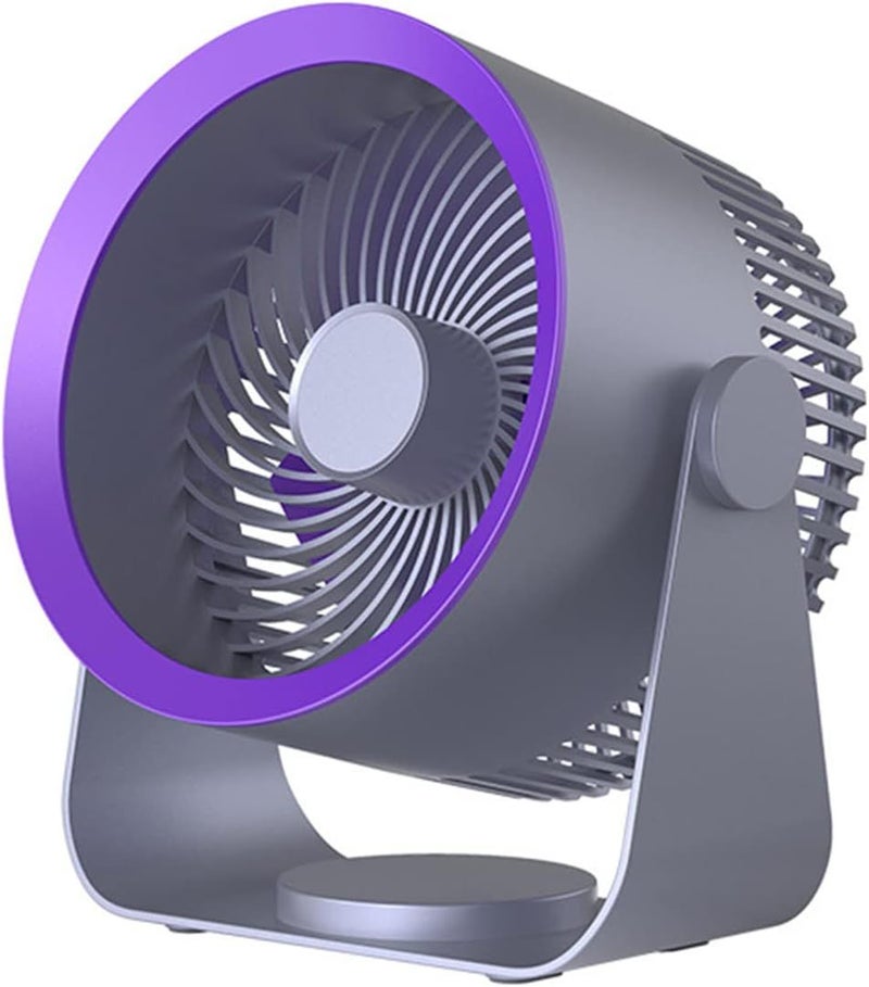 Grey Wall Mounted Rechargeable Air Circulator Fan 4000mAh Battery 3 Speeds Quiet Portable - Image 1