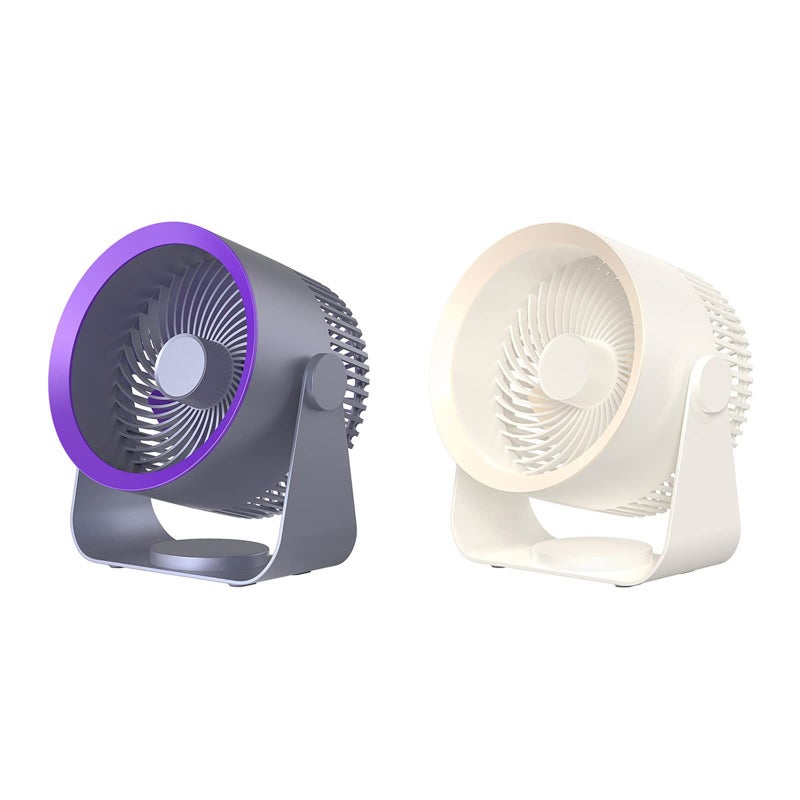 Grey Wall Mounted Rechargeable Air Circulator Fan 4000mAh Battery 3 Speeds Quiet Portable - Image 3