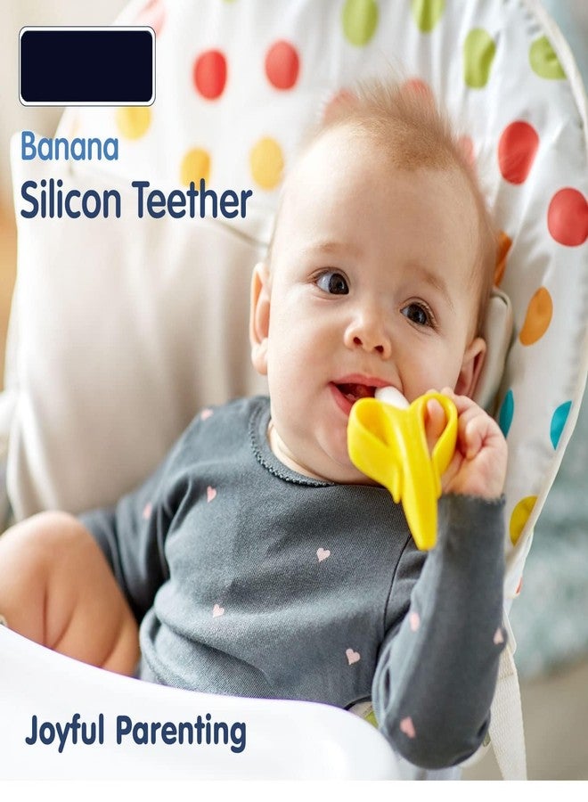 Cuteably Banana Massaging Teether Silicone Bites Baby Products Silicone Toothbrush Teething Stick Chewing Teething Toys (Yellow, 0-3 Year) - Image 3