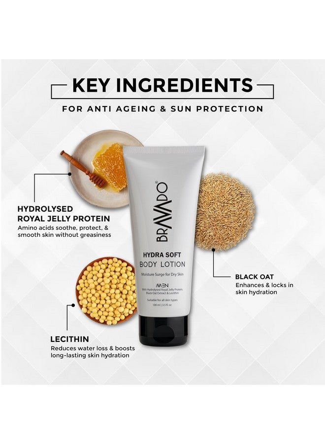 BRAVADO Hydra Soft Body Lotion with SPF | Deep Moisturizing & Nourishing | Soothing, anti-aging, & Anti Irritant Skin | Repair Rough, Dry Skin | Body Cream, Moisturizing Cream, Jelly Protein | 100ml - Image 3