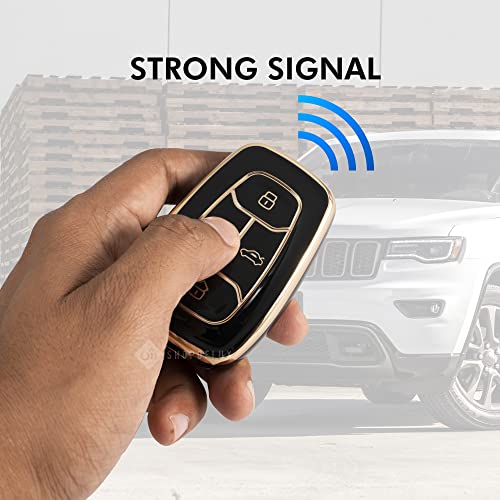 Shopoflux® TPU Key Cover Compatible with Tata Nexon | Harrier | Safari | Altroz | Tigor | EV | Punch | Tiago EV Electric 4 Button Smart Key Only (Black Pack of 2) - Image 3