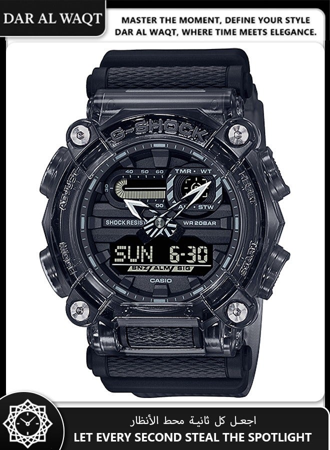Casio G-Shock GA-900SKE-8A Skeleton Series Men's Watch - Industrial 10-Sided Bezel, Gray Translucent Resin Case, Analog-Digital Display, Shock-Resistant, 200M Water Resistant, Anti-Slip Buttons, Street Fashion & Outdoor - Image 1