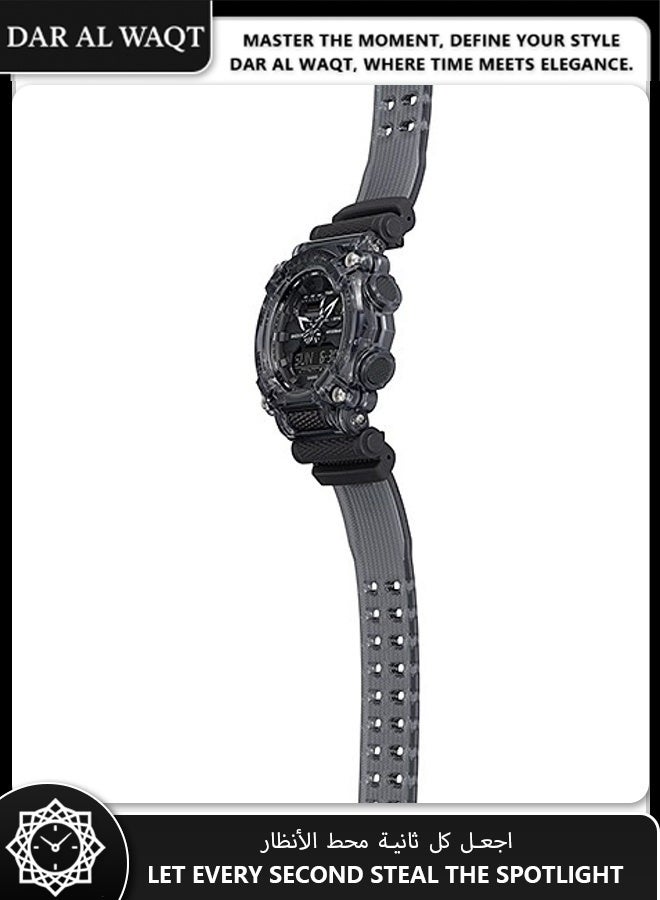 Casio G-Shock GA-900SKE-8A Skeleton Series Men's Watch - Industrial 10-Sided Bezel, Gray Translucent Resin Case, Analog-Digital Display, Shock-Resistant, 200M Water Resistant, Anti-Slip Buttons, Street Fashion & Outdoor - Image 4