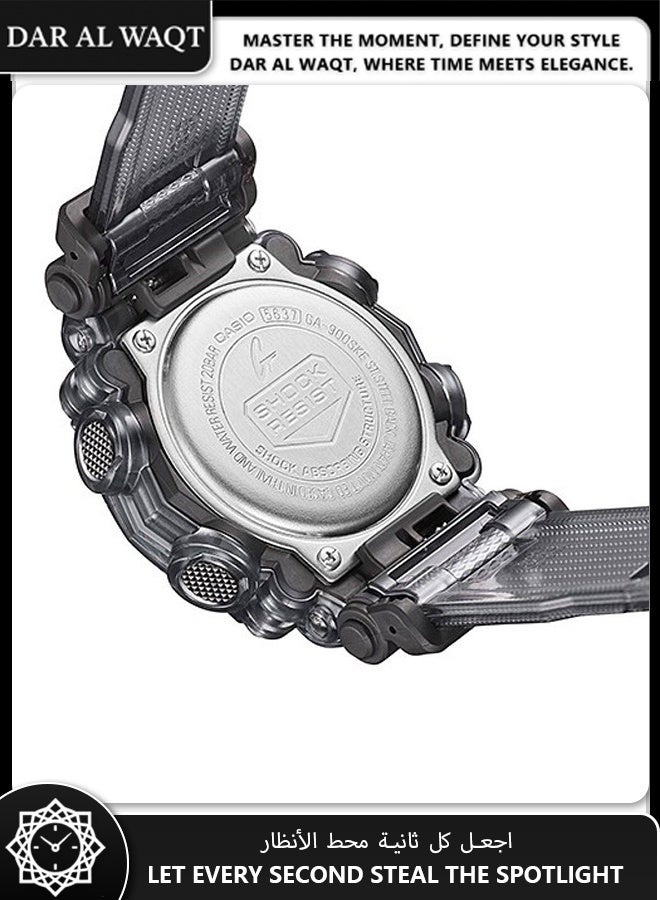 Casio G-Shock GA-900SKE-8A Skeleton Series Men's Watch - Industrial 10-Sided Bezel, Gray Translucent Resin Case, Analog-Digital Display, Shock-Resistant, 200M Water Resistant, Anti-Slip Buttons, Street Fashion & Outdoor - Image 3