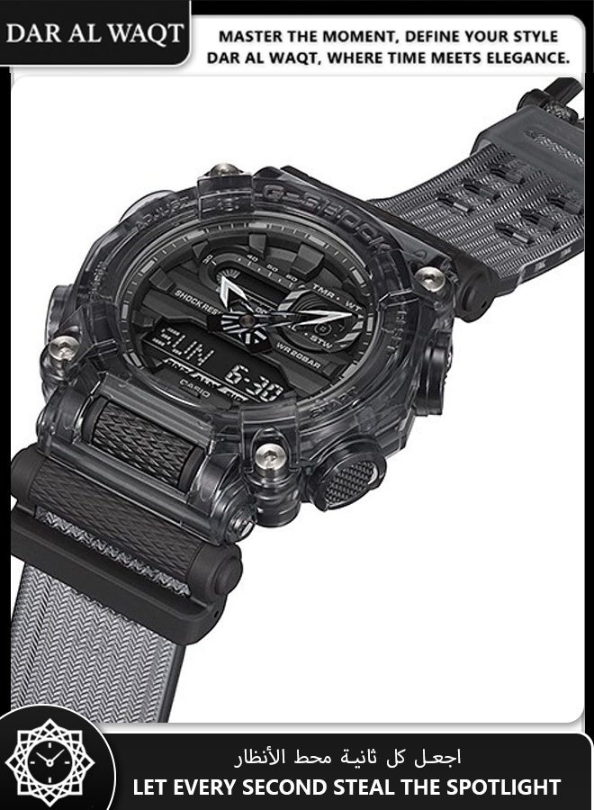 Casio G-Shock GA-900SKE-8A Skeleton Series Men's Watch - Industrial 10-Sided Bezel, Gray Translucent Resin Case, Analog-Digital Display, Shock-Resistant, 200M Water Resistant, Anti-Slip Buttons, Street Fashion & Outdoor - Image 2