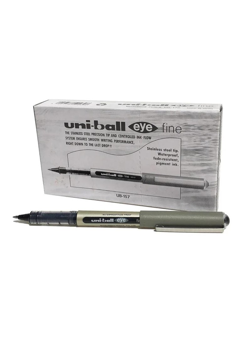 Uniball Pack Of 12 Liquid Ink Pen  Black 