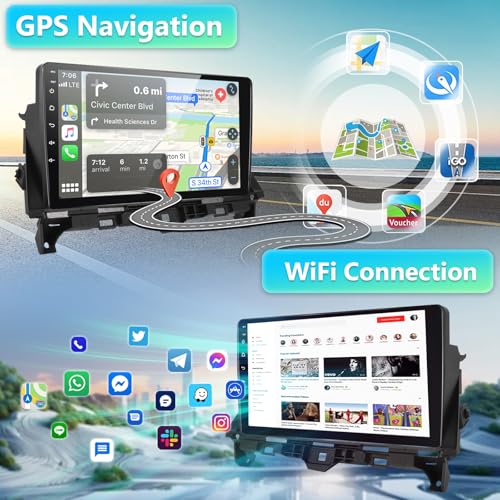 Podofo راديو بودوفو اللاسلكي مع أبل كار بلاي وأندرويد أوتو لسيارة هوندا أكورد 8 2008-2013، جهاز استقبال صوتي بشاشة تعمل باللمس 10.1 بوصة مع بلوتوث HiFi EQ DSQ FM RDS واي فاي + كاميرا خلفية + ميكروفون - Image 5