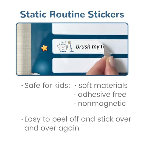 JJPRO Bedtime/Morning Routine Chart - Magnetic Daily Schedule Board for Kids - Outer Space - Image 4