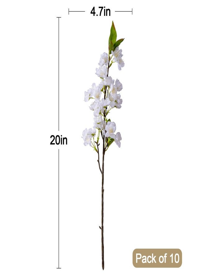 Bailikang 10PCS Fake Cherry Blossom Flowers Flower Decor Fall Floral Arrangement Peach Flowers Cherry Blossom Branches Stems Silk Flowers Fake Flowers - Image 2