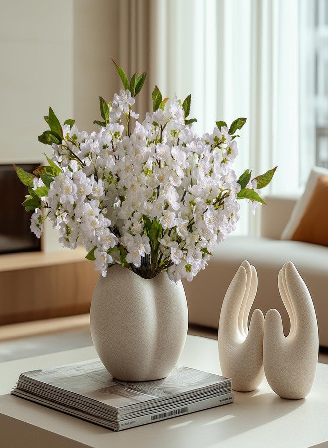 Bailikang 10PCS Fake Cherry Blossom Flowers Flower Decor Fall Floral Arrangement Peach Flowers Cherry Blossom Branches Stems Silk Flowers Fake Flowers - Image 4