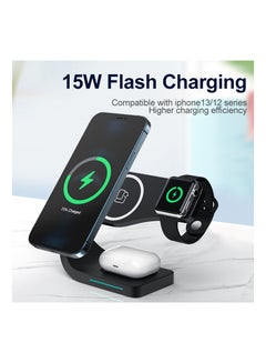 Generic Magnetic Wireless Charger Stand Quick Charging Dock For IPhone13 12 iWatchS1-7 SE Air Pods  - Image 2