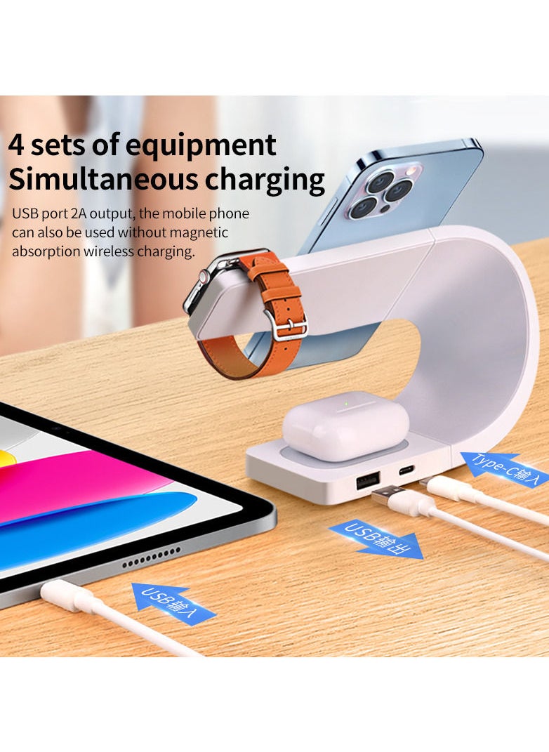 Generic - Magnetic Wireless Charger Stand Quick Charging Dock For IPhone13 12 iWatchS1-7 SE Air Pods - Image 1
