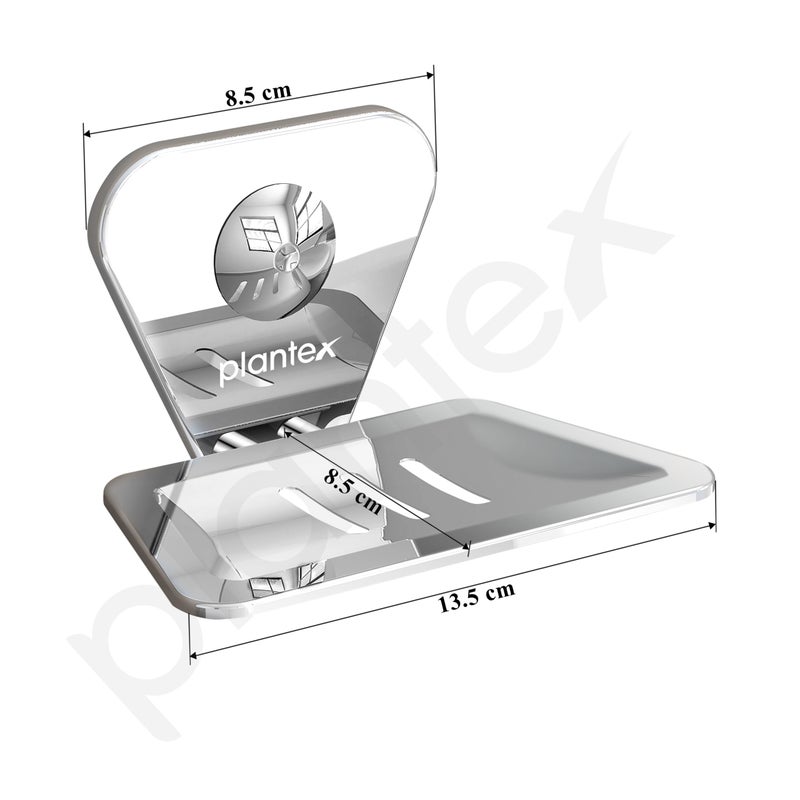 Plantex Pyramid Stainless Steel Soap Dish/Soap Stand/Bathroom Soap Holder/Soap Case Bathroom Accessories (Chrome) - Image 3