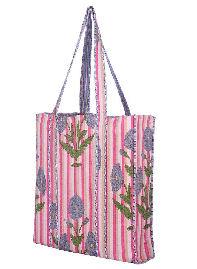 KLAVATE Women 100% Cotton Quilted Shoulder Bag Tote Bag Beach Casual Work Bag Women Large Capacity Bags for Shopping (DESIGN 8) - Image 4