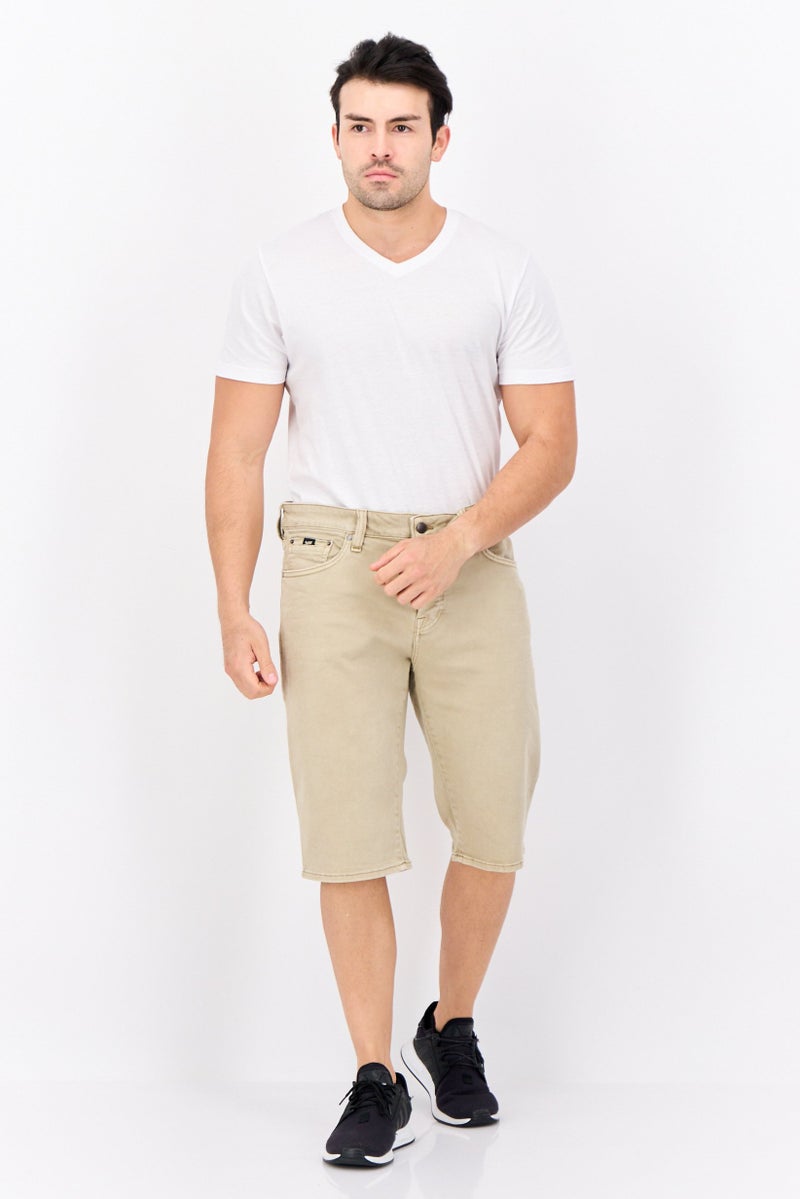 GAS Men Solid Denim Shorts, Cement - Image 4