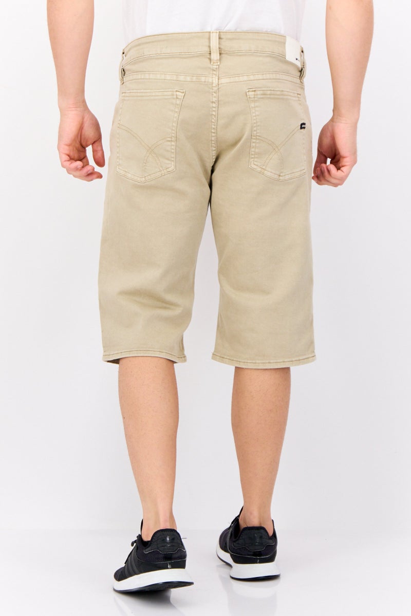 GAS Men Solid Denim Shorts, Cement - Image 2