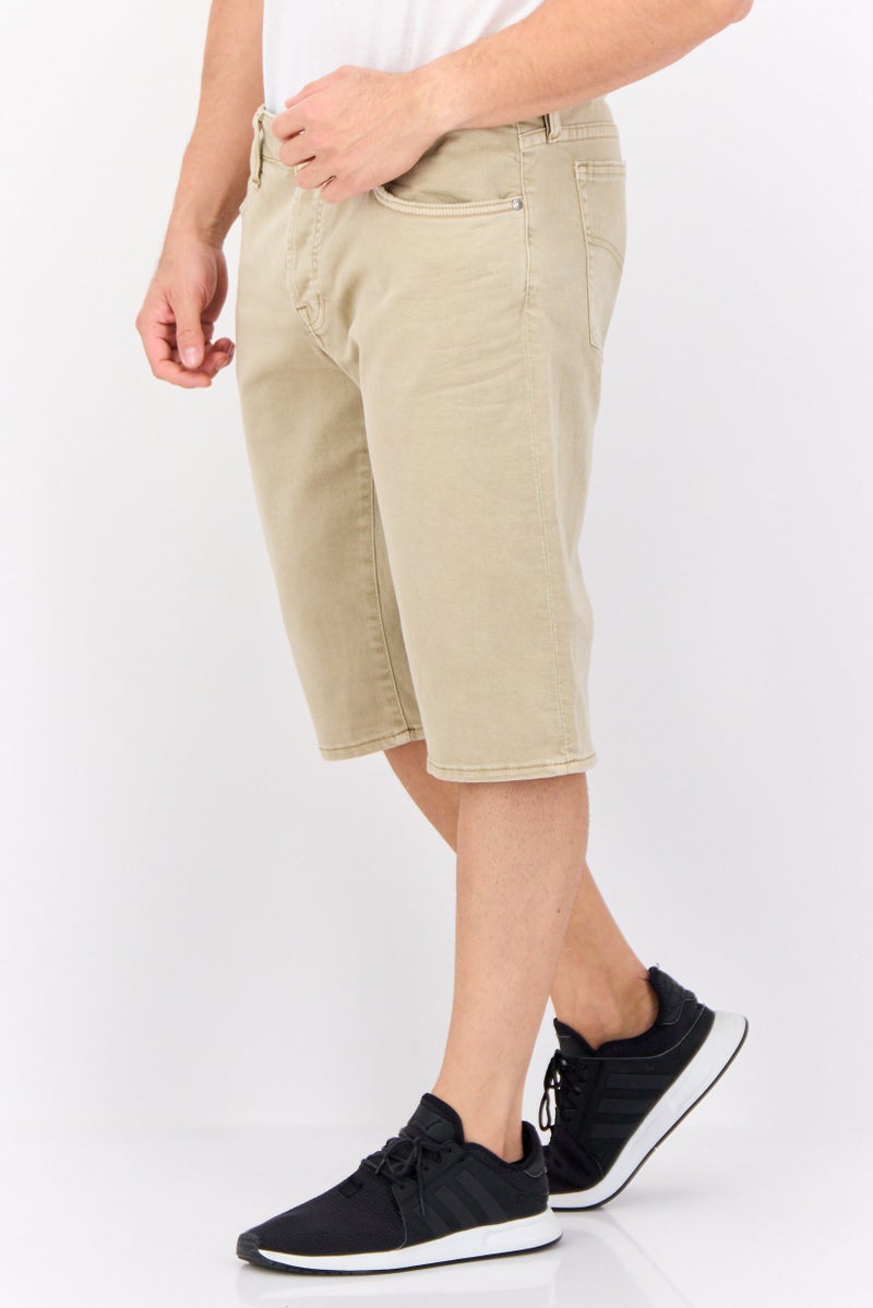 GAS Men Solid Denim Shorts, Cement - Image 3