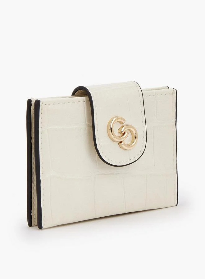 سيليست Textured Wallet With Button Flap