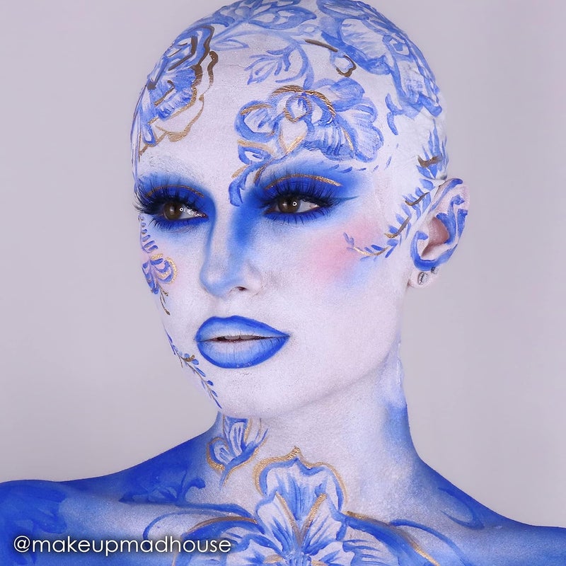 Mehron Makeup StarBlend Cake Makeup - Blue Face Paint & Body Paint, 2 oz (56g) - Image 2