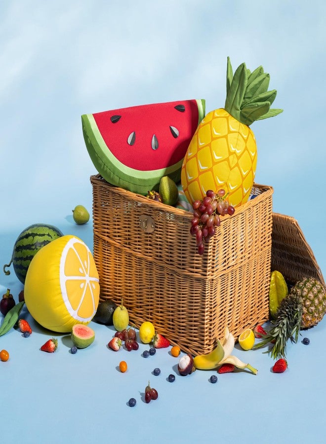 Phantoscope Fruit Outdoor Shaped Pillow Series Pineapple Shaped Waterproof Outdoor Throw Pillow with Leather Trim, Home Decor Cushion for Patio, Pool, Yellow and Green, 11.5 x 9.5 inches - Image 5