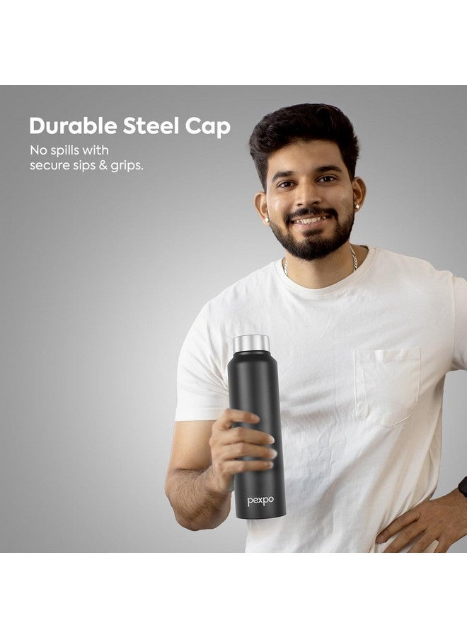 PEXPO Chromo 1000 ISI Certified Stainless Steel Sports/Fridge Water Bottle, 950ml, Knight Black | Eco Friendly | BPA Free | Water Bottle for Office, Gym, School, Yoga, Trekking, Men, Women and Kids - Image 5