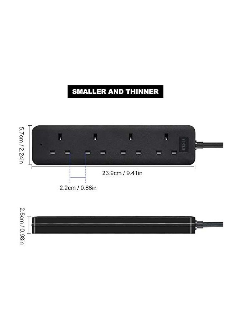 erorex Extension Board 3m Extension Lead Black 4 Way Heavy Duty Electrical Extension Socket with Indicator - Image 3