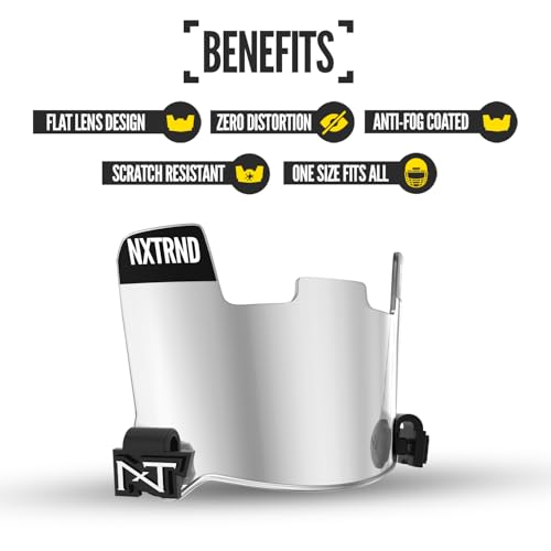NXT NXTRND Nxtrnd VZR1 Football Visor, Flat Lens Technology, Fits Adult & Youth Football Helmets (Clear Mirror) - Image 3