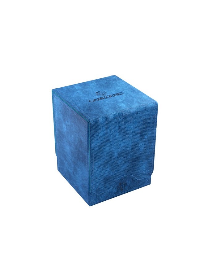 Gamegenic Gamegenic Squire 100+ XL Convertible Deck Box Card Storage Box with Removable Cover Clips Holds 100 Double-Sleeved Cards in Extra Thick Inner Card Sleeves Blue Color Made (GGS20098ML)  - Image 1