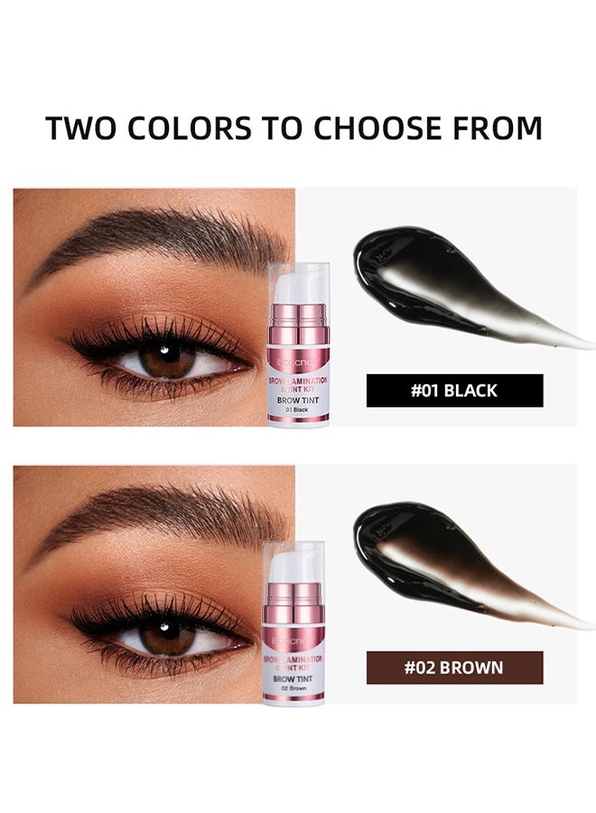 ibcccndc Brow Lamination&Tint Kit, 2 In 1 DIY Eyebrow Lamination Kit with Black & Brown Colors for Fuller Thicker Brows, Professional Eyebrow Perming Kit for Salon & Home Use, Lasts Up to 6 Weeks - Image 3