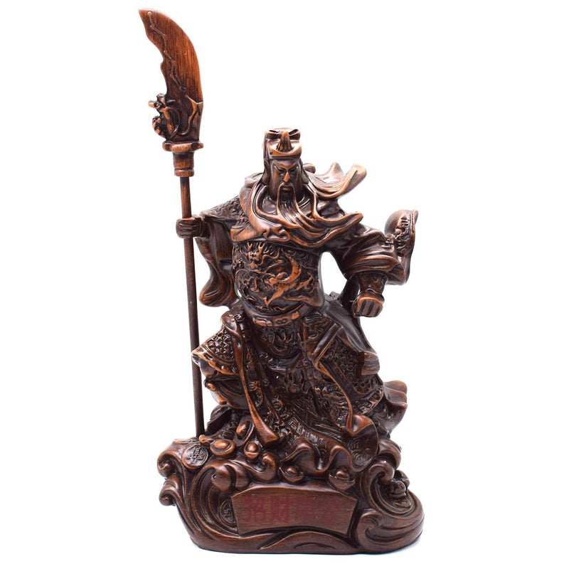 FUNSXBUG Feng Shui Guan Di Statue Figurines Decor for Home Office or Tabletop Good Luck Gift