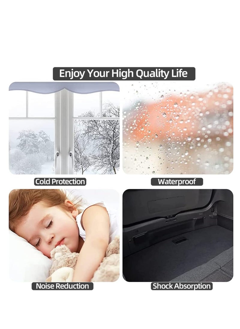 19.7 Feet Self-Adhesive Rubber Weather Stripping Door Seal, Soundproofing D-Shape Insulation Strip for Doors and Windows, Gap Blocker (Black)