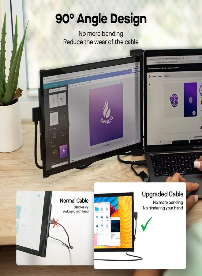 MP Mobile Pixels 2-in-1 USB Cable,3A/5.0 Gbps USB Type C to USB Type A/C Cable with Right Angle Head (3ft, Black) - Image 5