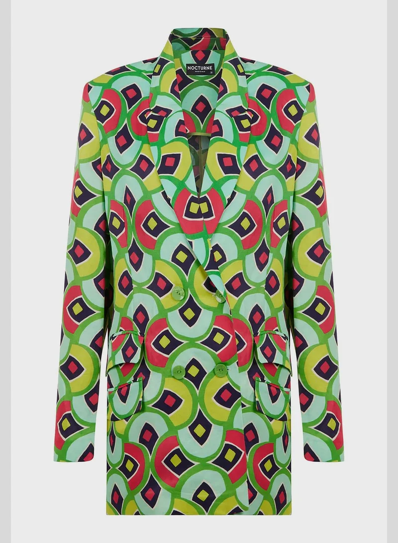 Nocturne Printed Button Down Jacket