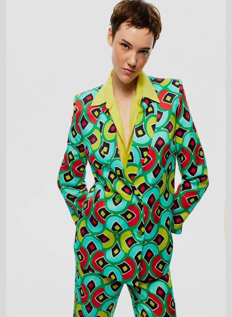 Nocturne Printed Button Down Jacket