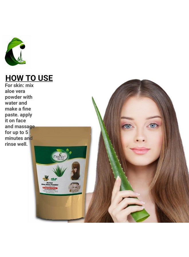 Chitra's Herbal مسحوق الألوفيرا العضوي النقي 100% من شيترا || مرطب طبيعي للبشرة || صديق للبيئة || للعناية بالوجه والبشرة والشعر ودرجة غذائية - للرجال والنساء 200 جرام (عبوة من 2)  - Image 5