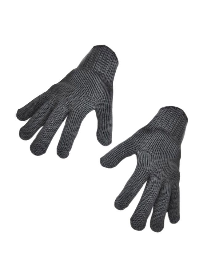 NIBEMINENT 2-Piece Cut Resistant Gloves Grey One Size 